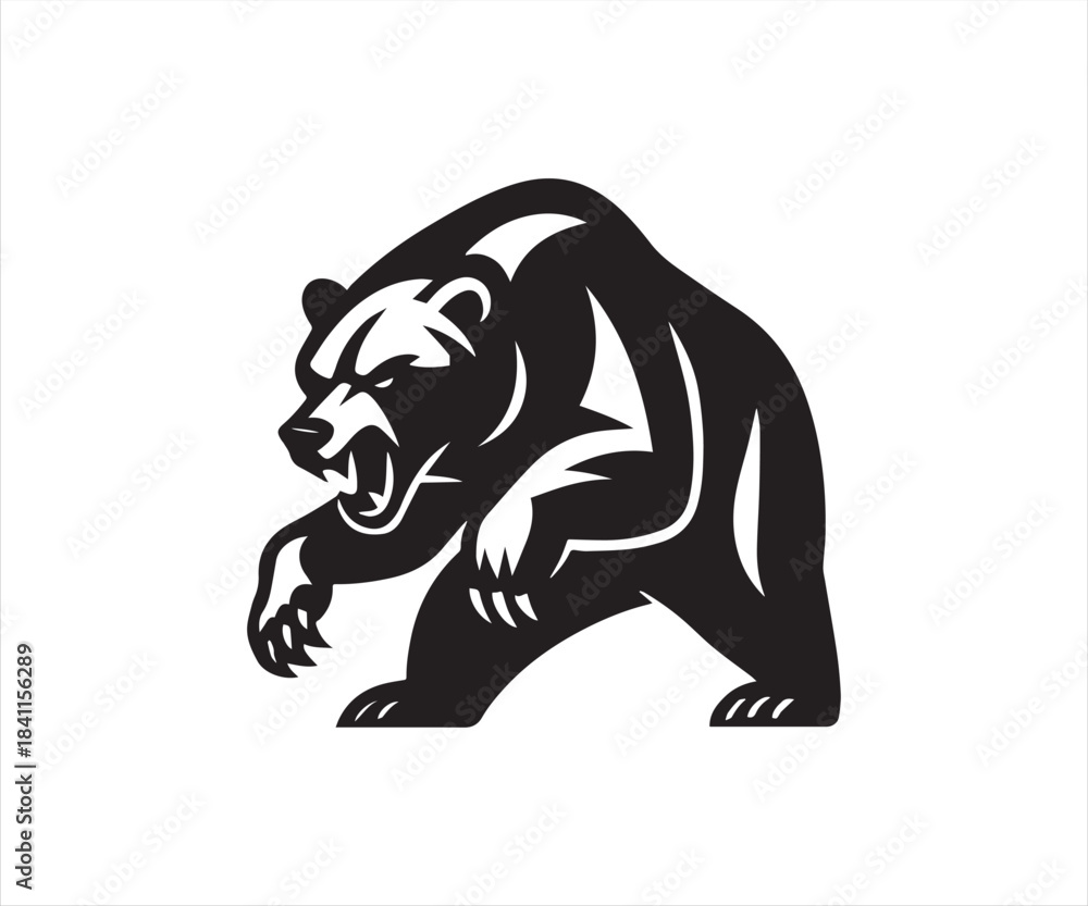 Obraz premium Bear Silhouette Vector Illustration