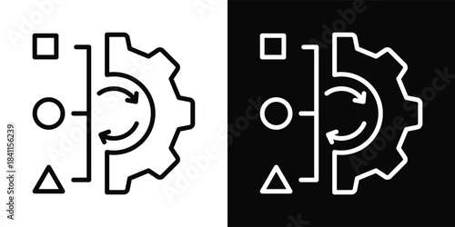 Adaptability Icon White And Black Background Style