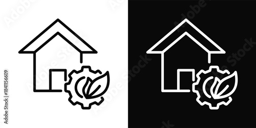 Greenhouse Icon White And Black Background Style