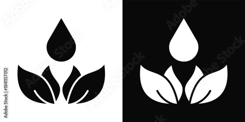 Eco Conscious Icon White And Black Background Style