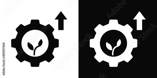 Sustainable Development Icon White And Black Background Style