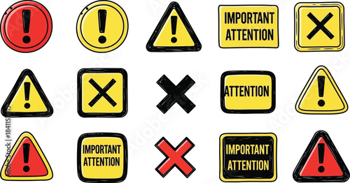 Large Vector Collection of Stop Signs, Prohibition Symbols, and Traffic Regulation Icons Including Hand Gestures, Warning Triangles