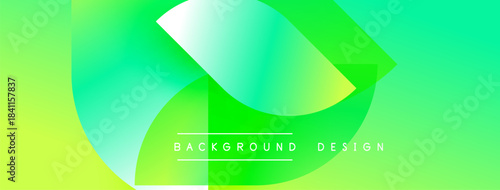Abstract gradient background. Vivid green hues blend smoothly, creating dynamic visual effect. Text reads background design.