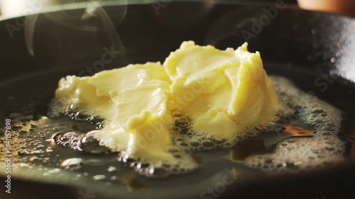 Melted butter on a cast iron pot