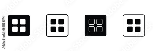 Apps icons in black fill and line style .Vector Illustration .EPS 10 .