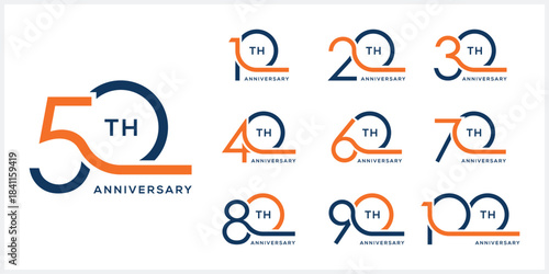 Collection of anniversary logo design template. Celebration day special vector symbol concept icon	