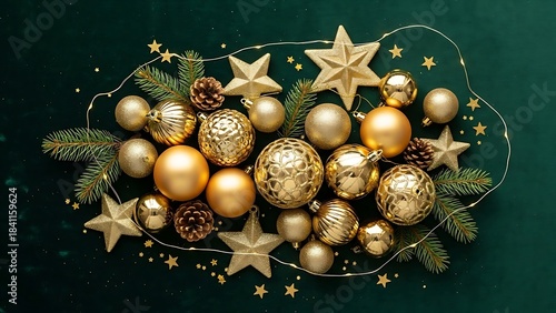 Gold Christmas Baubles Decor