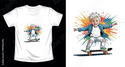 Kids graphic vector art t-shirt design print template