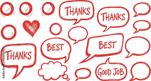 A collection of colorful speech bubbles and banners containing various expressions, words, and acronyms used in online communication.