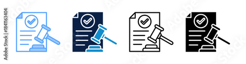 Legal Multiple Style Icon Set Collection 