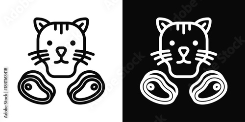 Carnivore Icon White And Black Background Style