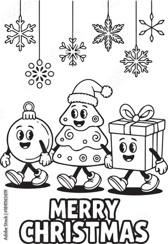 Merry Christmas Coloring Fun with Festive Characters