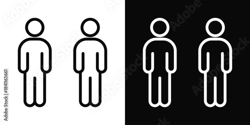 Human Icon White And Black Background Style