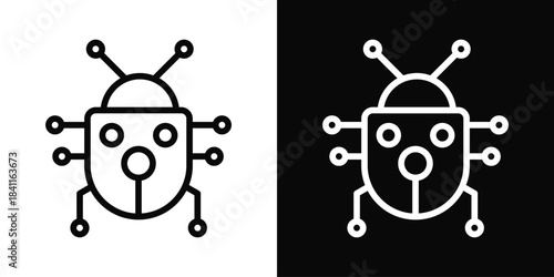 Insect Icon White And Black Background Style