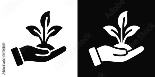 Ecology Icon White And Black Background Style
