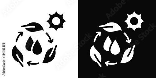 Decomposition Icon White And Black Background Style