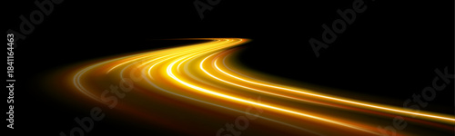 Neon spirals twist dynamically across dark space, leaving sparkling luminous trails. Each curve radiates vibrant energy. Ideal for sci-fi digital art.