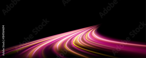 Neon spirals twist dynamically, leaving sparkling trails behind. Each curve radiates vibrant energy. Perfect for futuristic digital compositions.