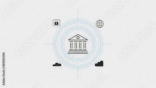 Digital Banking Icon | Modern Financial Technology Interface Illustration.
