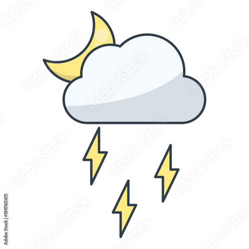 Crescent Moon and Storm Cloud