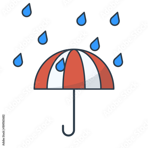 Rainy Umbrella Illustration