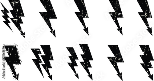 Lightning bolt illustration in crayon chalk and pencil style. Hand drawn cute thunderbolt sketch for kids. Pastel cartoon lightning with doodle lines on white background