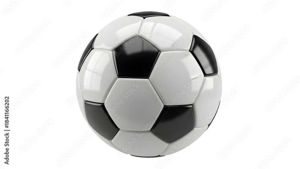 Fototapeta premium Classic black and white soccer ball isolated on a clean white background for sports concepts