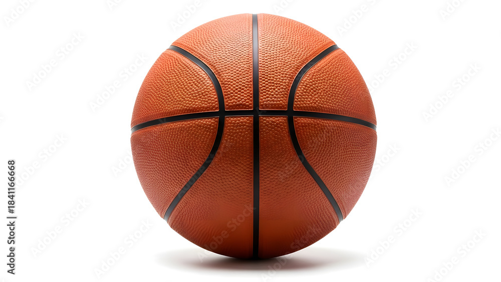 Fototapeta premium Classic orange basketball isolated on a clean white background for sports concepts
