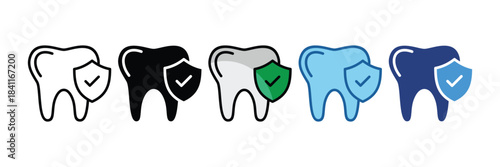 Dental Insurance Icon Set Multiple Style Collection