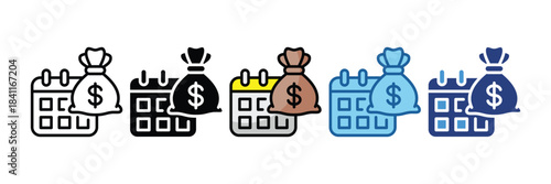 Savings Plan Icon Set Multiple Style Collection
