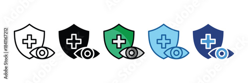 Vision Insurance Icon Set Multiple Style Collection