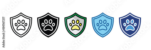 Pet Insurance Icon Set Multiple Style Collection