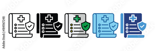 Health Policy Icon Set Multiple Style Collection