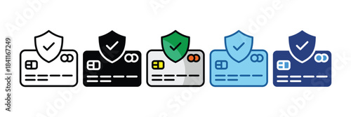 Secure Payment Icon Set Multiple Style Collection