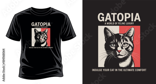 Gatopia cat T-shirt design