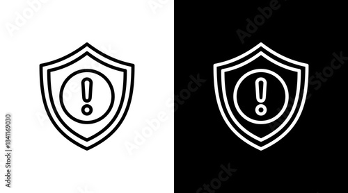 Risk Shield White Icon Set Design