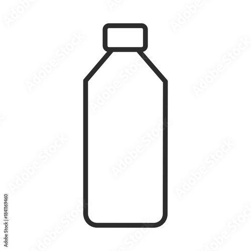 Simple line art illustration of a plastic bottle with a cap on top