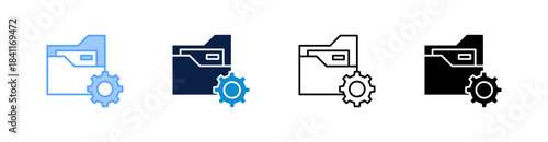 Folder Management Multiple Style Icon Set Collection 