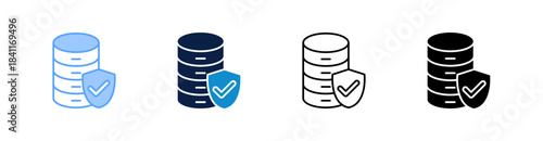 Database Security Multiple Style Icon Set Collection 
