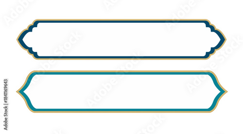 Golden Oriental Banner Frames vector set