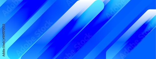 Abstract blue lines create dynamic visual effect. Gradient shades suggest depth, movement, modern design elements. Brightness contrasts sharply against dark background.