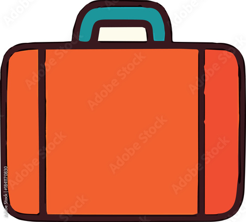 Vector illustration of a suitcase in a clean, stylized design, perfect for travel themes, vacation graphics, luggage icons, tourism materials, packing guides, stickers, planners and modern digital pro