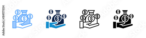 Income Multiple Style Icon Set Collection 