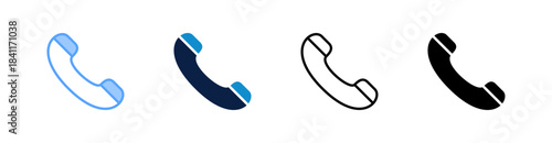 Phone Call Multiple Style Icon Set Collection 