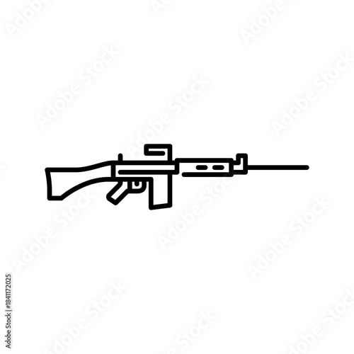 loading rifle outline icon. rifle black line illustration.