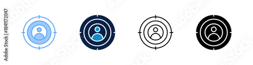 Target Audience Multiple Style Icon Set Collection 