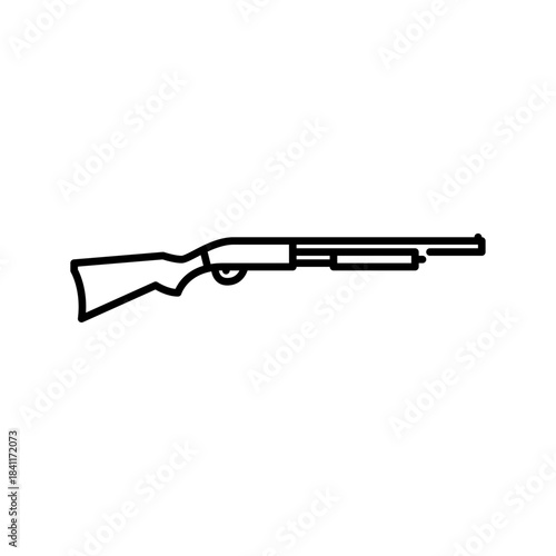 shotgun outline icon. shotgun black line illustration.