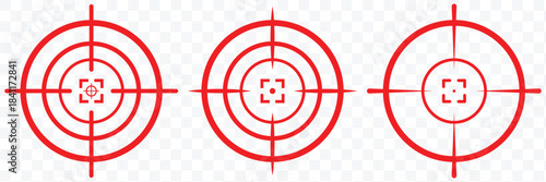 Archery Target Icon Set Colorful Aim and Goal Symbols for Business and Sport Concepts Vector Illustration. Aim icon symbol pictogram set. Target icon set crosshair bullseye vector for precision aim 