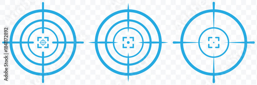 Archery Target Icon Set Colorful Aim and Goal Symbols for Business and Sport Concepts Vector Illustration. Aim icon symbol pictogram set. Target icon set crosshair bullseye vector for precision aim 