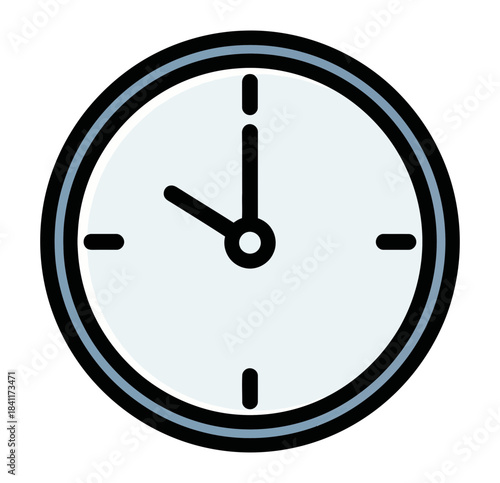 Simple analog clock icon showing ten oclock in a minimalist line art style perfect for scheduling and time management concepts on transparent background